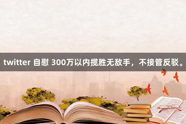 twitter 自慰 300万以内揽胜无敌手，不接管反驳。