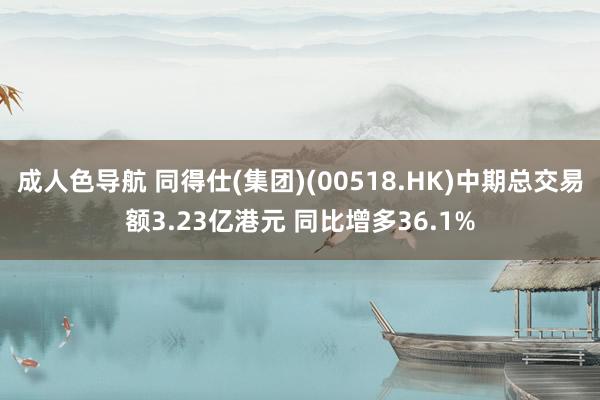 成人色导航 同得仕(集团)(00518.HK)中期总交易额3.23亿港元 同比增多36.1%